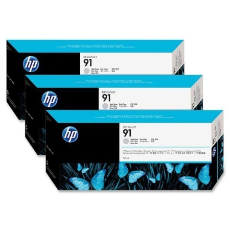 HP 91 Light Gray Ink Cartridges for Designjet Z6100, 3 Pk - C9482A | LexJet