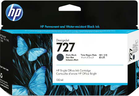 HP 727 Ink Cartridge- Matte Black (130 mL) - B3P22A | LexJet